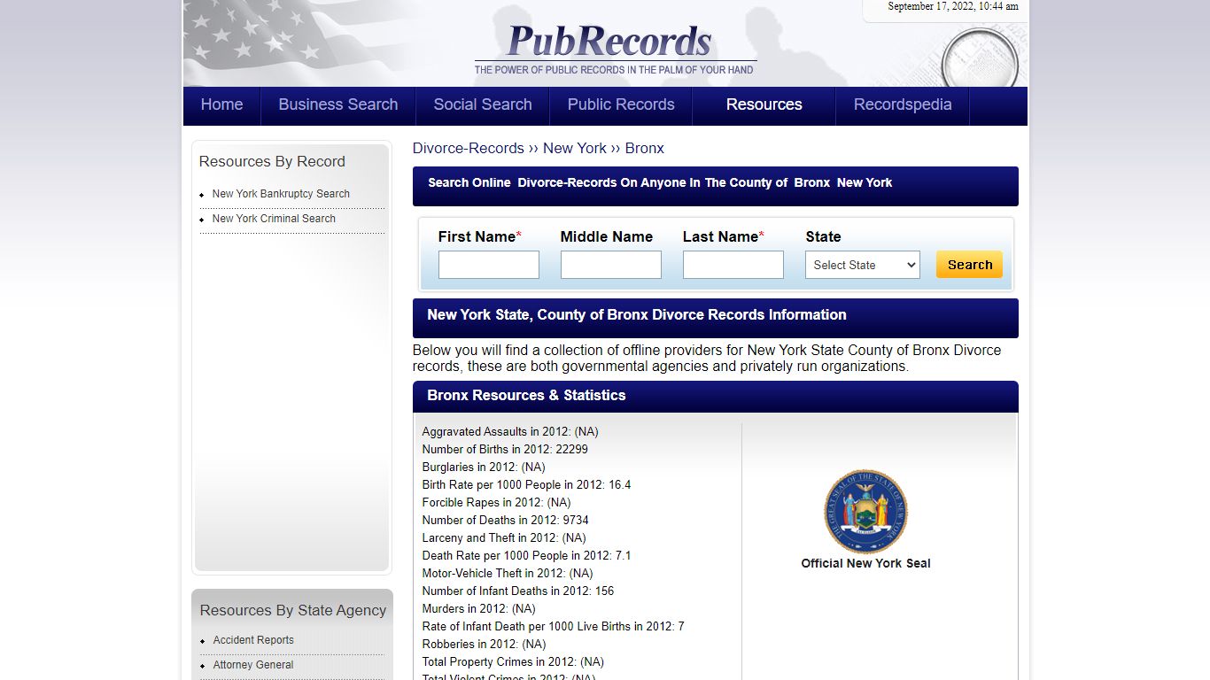 Bronx County, New York Divorce Records - Pubrecords.com